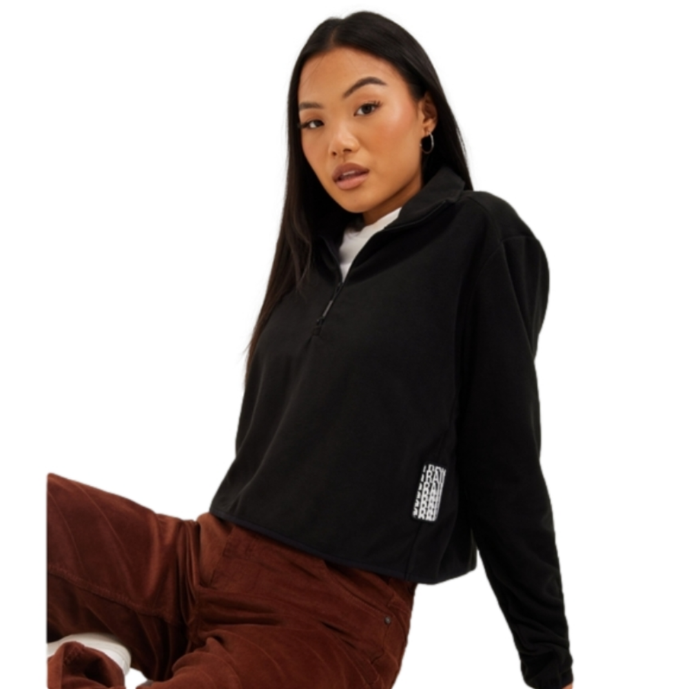 NWT Rains Black fleece half zip  Size XL